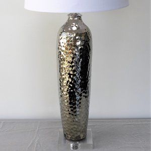Custom Made Mid Century Inspired Mercury Ceramic Lamp on Lucite Base
